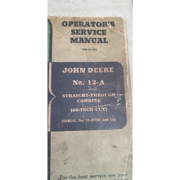 Lot of 3 Service and Setting-up Manual for John Deere 12-A Combine - Picture 4 of 4